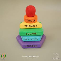 Rainbow Color Wooden Shape Stacker Toys