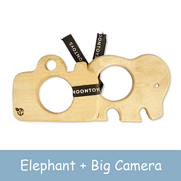 Neem Wood Teether – Elephant + Big Camera