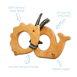 Best Wooden Teether – Hedgehog and Whale