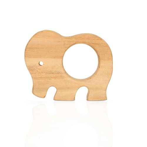 Natural Wooden Teether Toys - Large Elephant