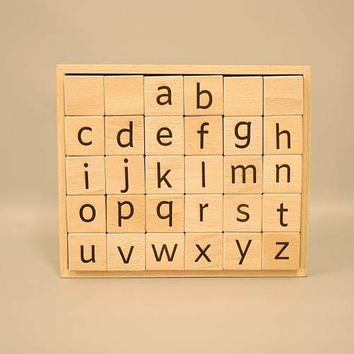 wooden A to Z lowercase Blocks Set toy