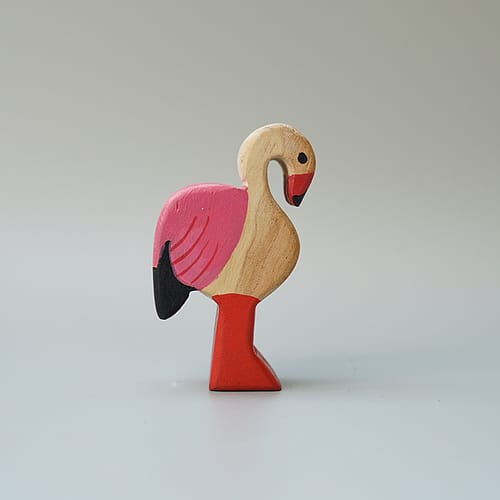Colorful Wooden Flamingo Toy