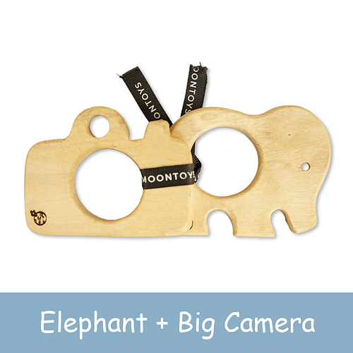 Neem Wood Teether - Elephant + Big Camera