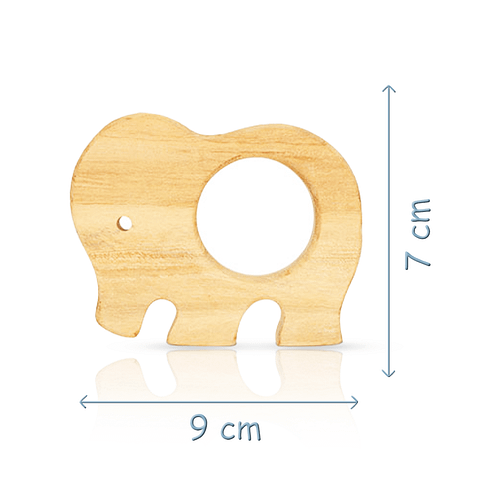 Neem Wood Teether Toy - Elephant with Dimension