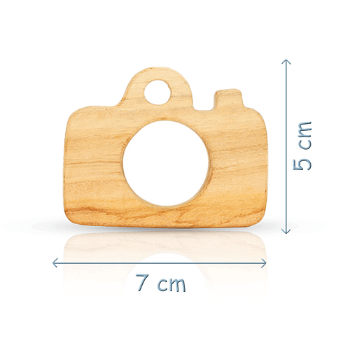 Neem Wood Teether Toy - Big Camera with Dimension