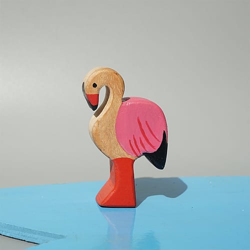Handcrafted Wooden Flamingo Toy