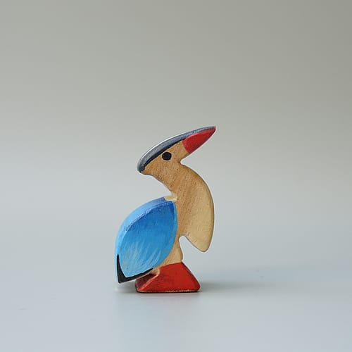 Handcrafted Colorful Wooden Egret Toy