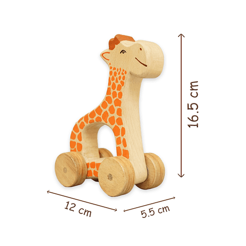 best giraffe rolling wooden toys India with dimension