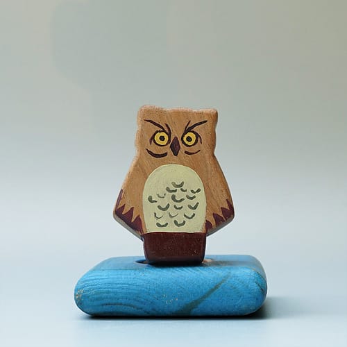 Handcrafted Colorful Wooden Owl Toy