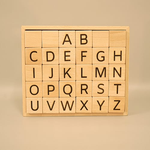 wooden A to Z Uppercase Blocks Set toy