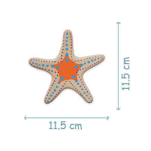 Wooden Sea Animal Starfish Toys With Dimension