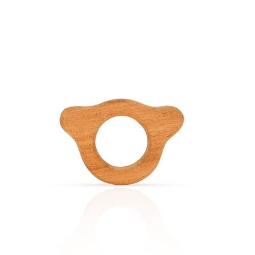 Natural Wooden Bunny Teether Toy
