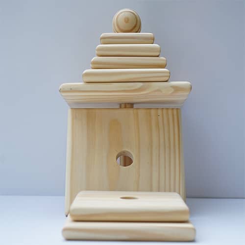 Natural Wooden Pyramid Stacker Toy