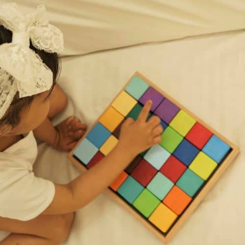wooden cube blocks set toy