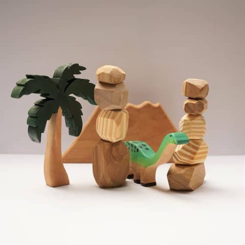 Handcrafted wooden dinosaur toy