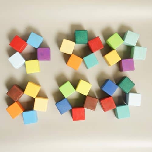 design of wooden cube blocks set toy