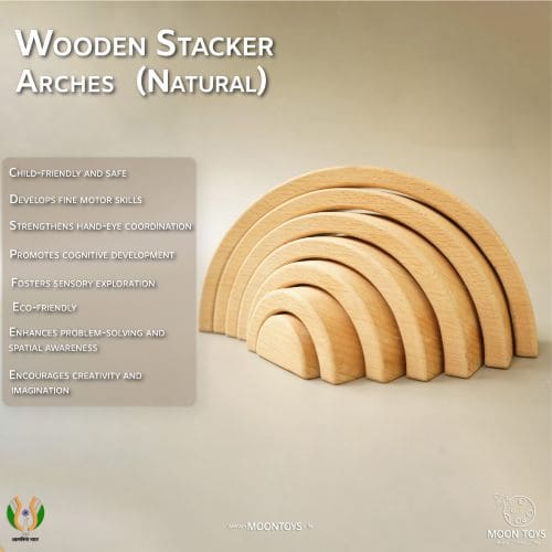 Info of Natural Wooden Arch Stacker Toy