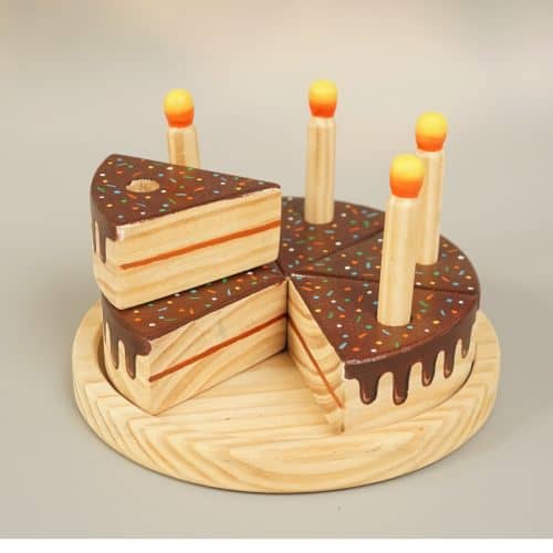cutting chocolate wooden cake toy