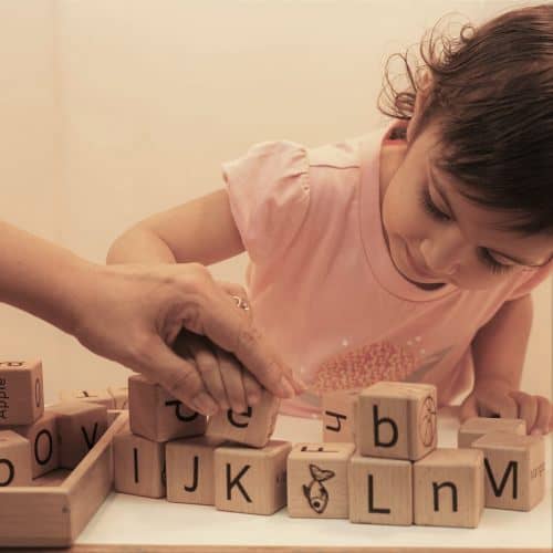 alphabets wooden blocks toy with baby