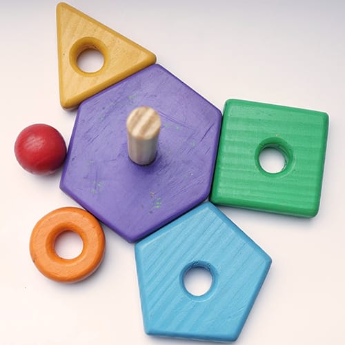 Colorful Wooden Shape Stacker Toy