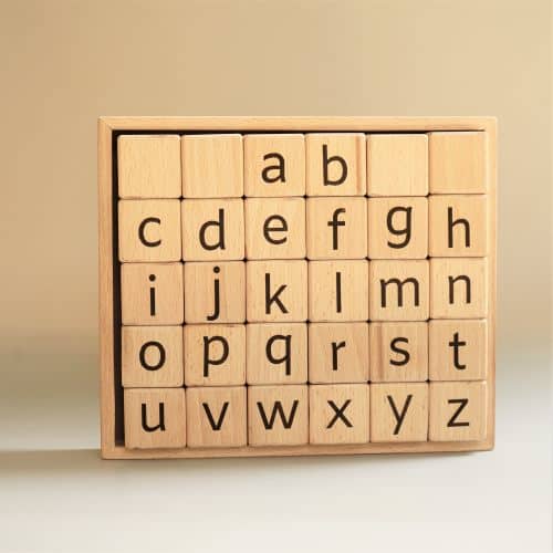 alphabet wooden cube blocks toy