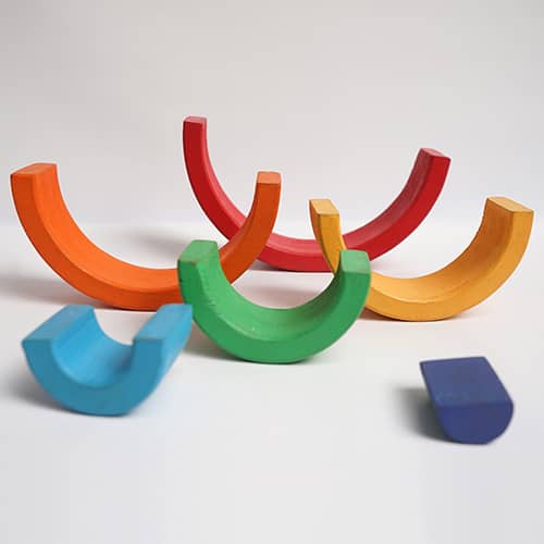 Colorful Wooden Rainbow Stacker Toy