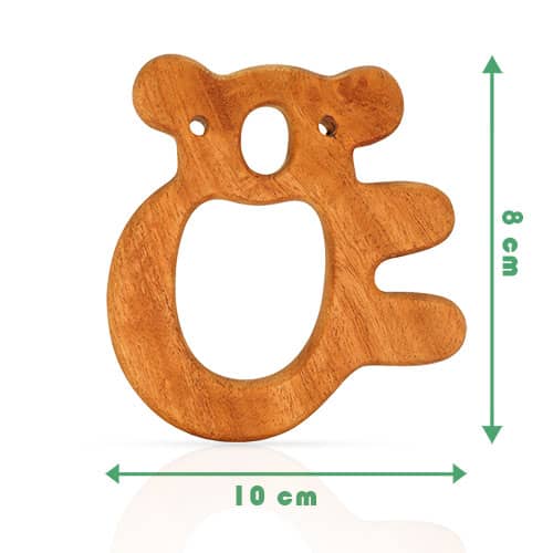 Natural Wooden Koala Toy With Measurement