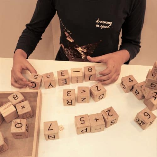 alphabets and numbers wooden blocks set toy