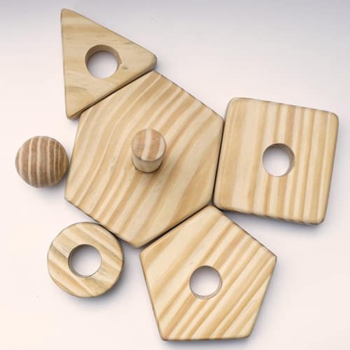 Natural Wooden Shape Stacker Toy