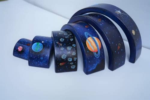 colorful Wooden Solar System Stacker Toy